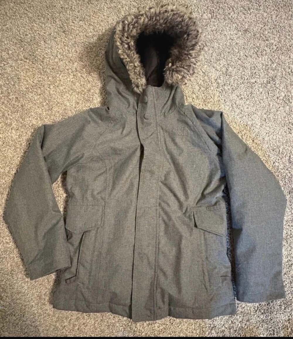 Girls The North Face DryVent 550 Down Parka Size M 10/12 Gray Winter Coat